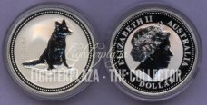 Ag-AUS06.1d.1.Dog Australia Lunar 1. "Year of the Dog" 2006 1oz Silver BU