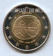 ERREUR ESPAGNE 2 Euros UEM 2009 avec Grandes Étoiles