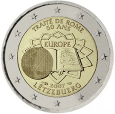 Luxemburg 2 Euro UNC-Vertrag von Rom 2007