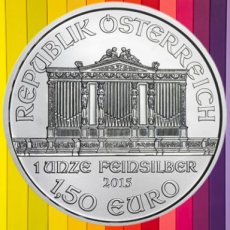 Ag-AUSTRIA15.1.5.1.Philh Osterreich- WEINER PHILHARMONIKER Silbermünze 1 Troy ounce  2015