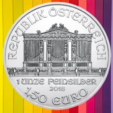 Ag-AUSTRIA18.1.5.1.Philh Osterreich- WEINER PHILHARMONIKER Silbermünze 1 Troy ounce  2018