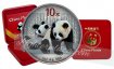 China - 10 Yuan 1 Unze Silber 2010 Panda Antik Finish Farbe in Box