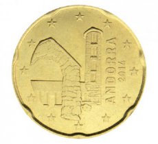 ANDUNC002014.020 Andorra 20 Cent UNC 2014 - Tirage à 860000 pcs