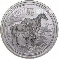 Ag-AUS14.2d.2.Horse Australia Lunar II. 2 oz Silver "Year of the Horse" 2014