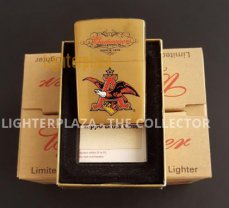 ZB000204BMB620 Briquet Zippo 2000. RARE! ÉDITION LIMITÉE. BUDWEISER BEER MILLENIUM (Anheuser-Busch). Fini brossé en laiton