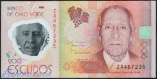 BN00071a Kap Verde 200 Escudos Henrique Teixeira de Souza 2014.07.05, Ersatz UNC - Nr. ZA467235 Polymer-Banknote. P-71r