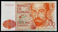 2000 Pesetas ESPAÑA 1980 AU/UNC