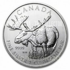 Ag-CND13.5d.1.Moose Canada 5 Dollars 1 oz Maple Leaf Moose 2013