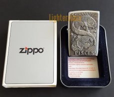 ZD000250BSB186 Sehr seltene Vintage BARRETT SMYTHE PISCES Zodiac Serie ZIPPO 1998