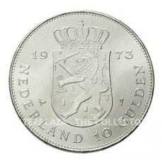 Pays-Bas 10 Gulden argent Juliana 1973