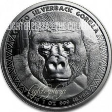 Série "Congo Gorilla" 5000 Francs CFA 1 Oz Argent BU 2016 République du Congo.