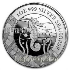 Ag-SAMOA18.2T.1.Seahorse 2018 Samoa. 2 Tala 1 oz (Ag) 999 ‰ Pièce d'argent Hippocampe des Samoa