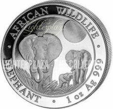 Ag-SOM14.100sh.1.Elephant Somalia 1 oz Silber Elefant 2014