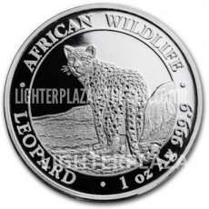 Ag-SOM18.100sh.1.Leopard Somalia 1 oz Silver 100 Shilling LEOPARD 2018