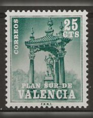 TP-ESP71.01716.00 Spanje 1971. Verplichte toeslag voor de stad Valencia