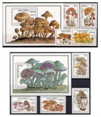 Paddestoelen set - MALDIVEN Uitgiftedatum 31-12-1986 - MINT **