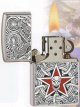 Zippo lighter 2005 " SKULL INDUSTRIA " By  Barrett-Smythe Chrome brushed Finish