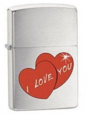 ZO00200..119 Zippo Feuerzeug 2005 - I LOVE YOU - Gebürstetes Chrom