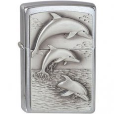 Briquet Zippo DOLPINS Emblem 2009 - Finition Chrome Brossé