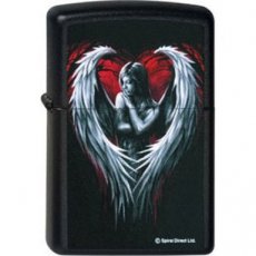 Zippo Aansteker 2010 Spiral Angel Heart - Zwart Mat.